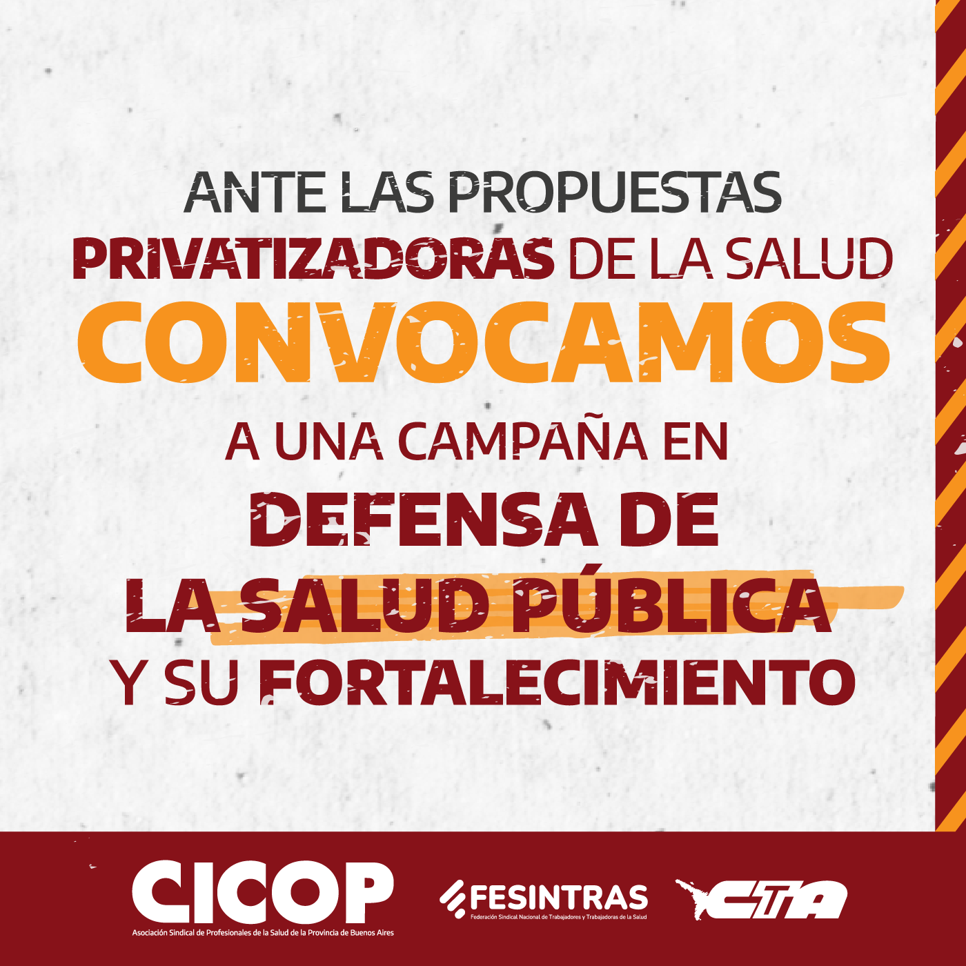 CICOP lanzó una campaña contra las propuestas de privatización del sector público y la eliminación de derechos laborales conquistados